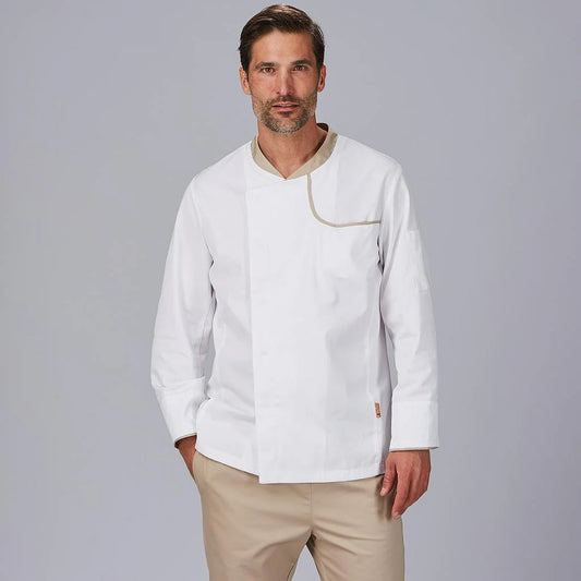 942500-142 - CHAQUETA COCINA HOMBRE OTERO TEJIDO RECICLADO Y ORGANICO KLOPMAN