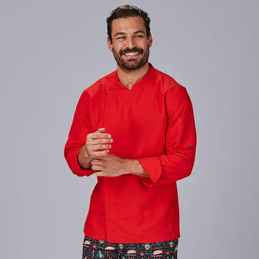 944100-105 - CHAQUETA COCINA HOMBRE VIDAL ROJO
