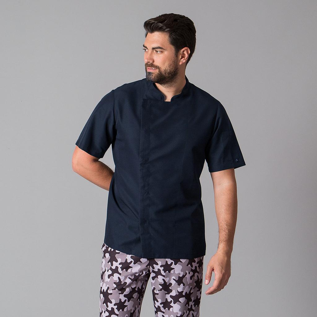944200-104 - CHAQUETA COCINA HOMBRE RIVERA M/C MARINO
