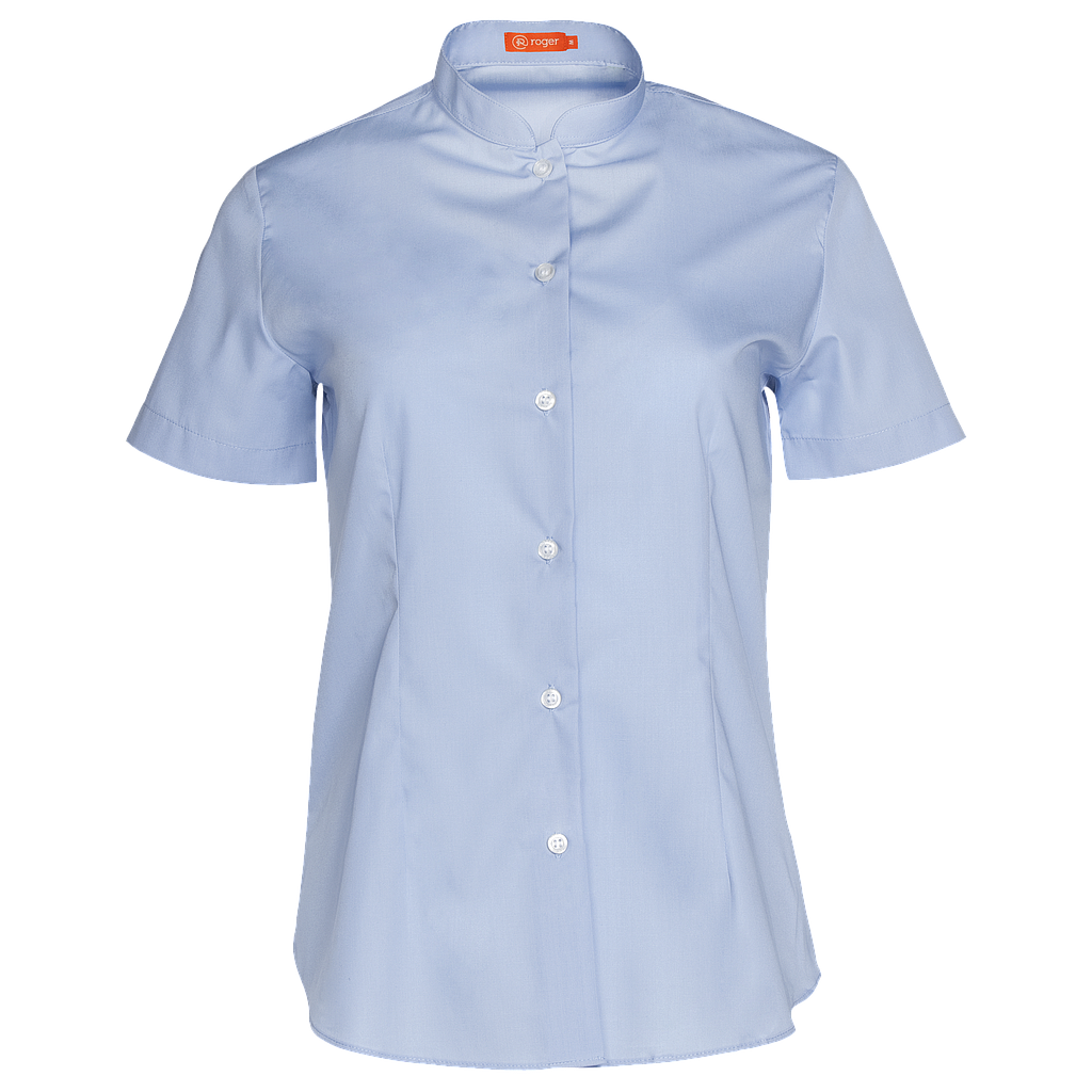 947141-19 - CAMISA MUJER CUELLO MAO MANGA CORTA GABIN CELESTE