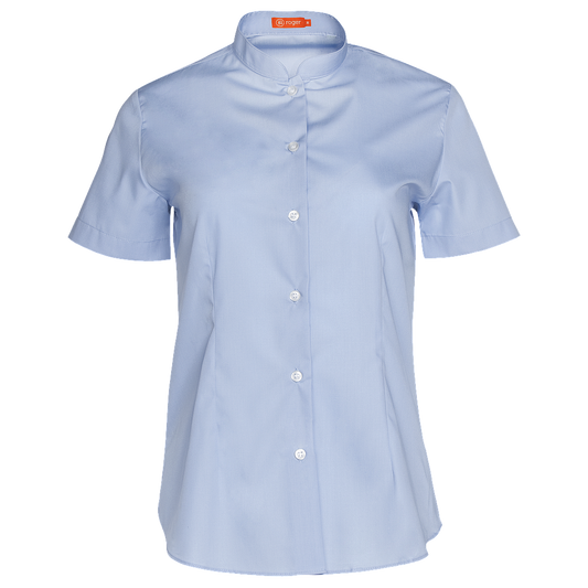 947141-19 - CAMISA MUJER CUELLO MAO MANGA CORTA GABIN CELESTE