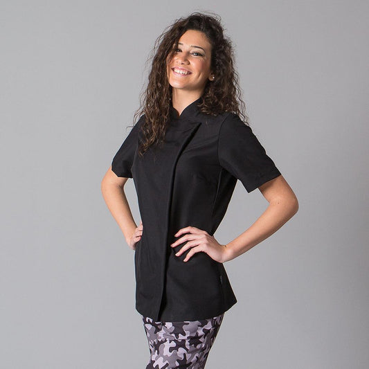 948600-001 - CHAQUETA COCINA MUJER PAZ M/C NEGRO