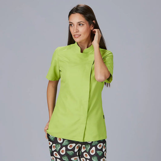 948600-127 - CHAQUETA COCINA MUJER PAZ M/C PISTACHO