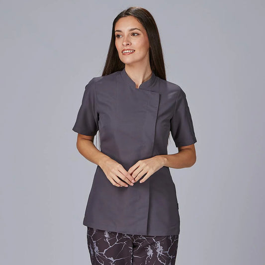 948600-139 - CHAQUETA COCINA MUJER PAZ M/C GRIS MARENGO