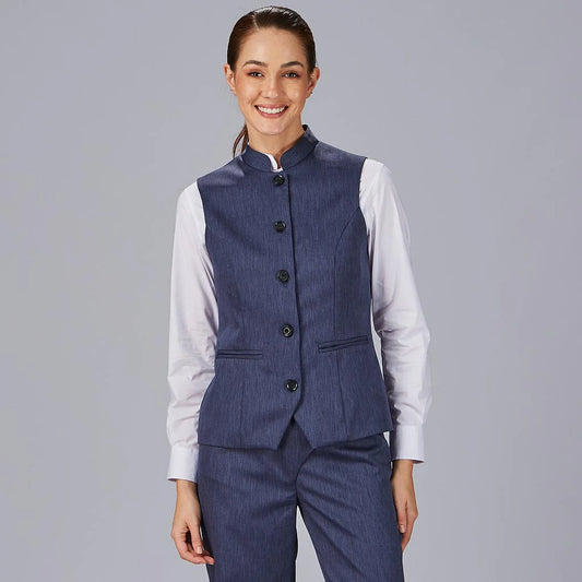 950013-104 - CHALECO MUJER CUELLO MAO LUJAN MARINO