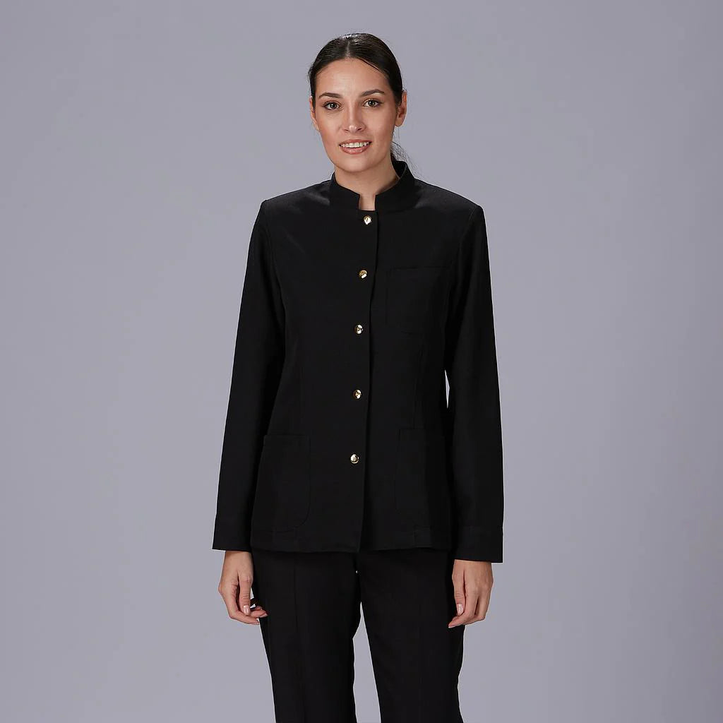 963200-001 - CHAQUETA MUJER MAO NEGRA BOTON DORADO