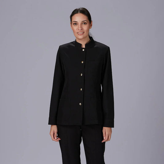 963200-001 - CHAQUETA MUJER MAO NEGRA BOTON DORADO