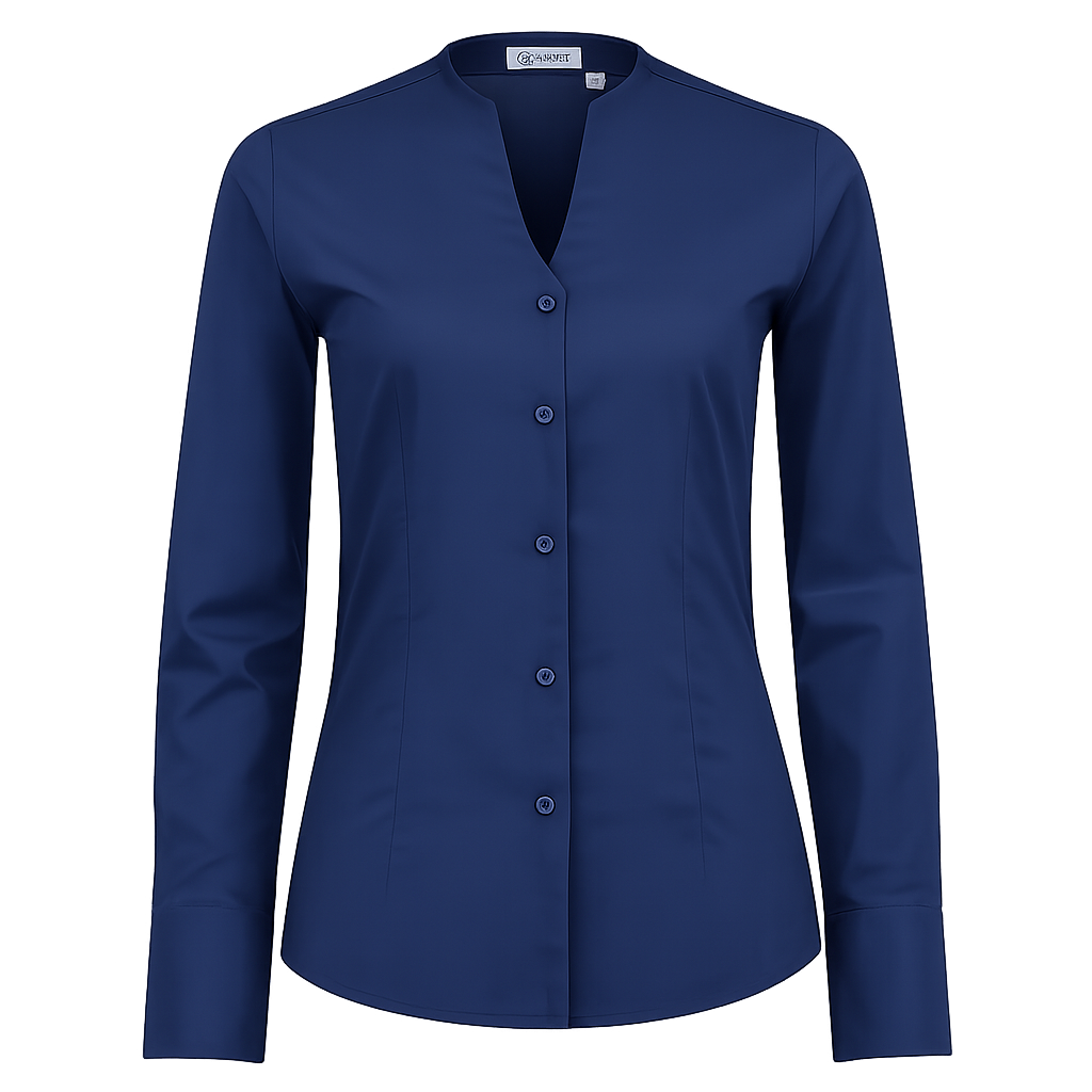 965138-04 - CAMISA MUJER CUELLO EN "V" MANGA LARGA ALAMEDA MARINO