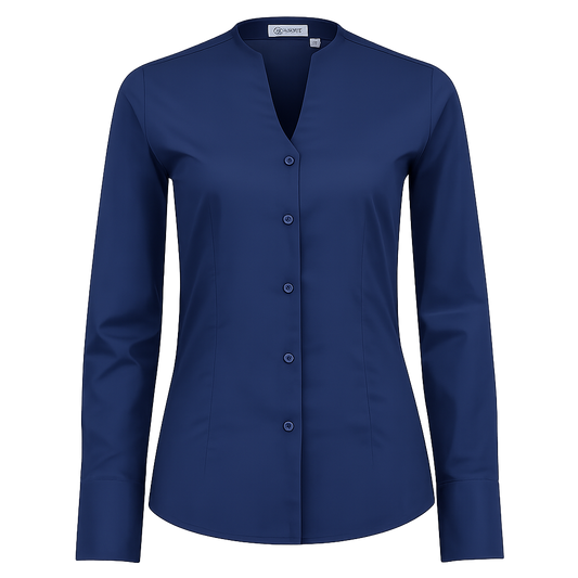 965138-04 - CAMISA MUJER CUELLO EN "V" MANGA LARGA ALAMEDA MARINO