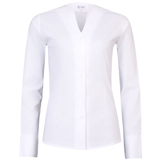 965138-13 - CAMISA MUJER CUELLO EN "V" MANGA LARGA ALAMEDA BLANCO