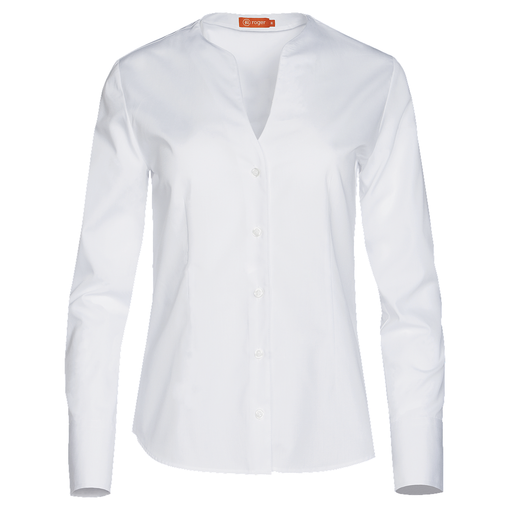 965139-13 - CAMISA MUJER CUELLO EN "V" MANGA LARGA DINAR BLANCO