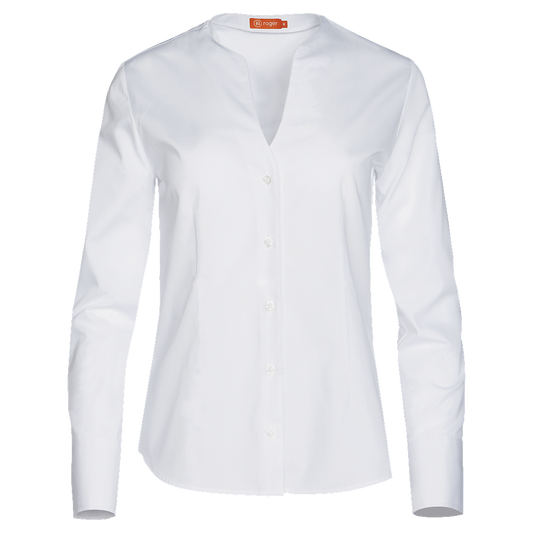 965139-13 - CAMISA MUJER CUELLO EN "V" MANGA LARGA DINAR BLANCO