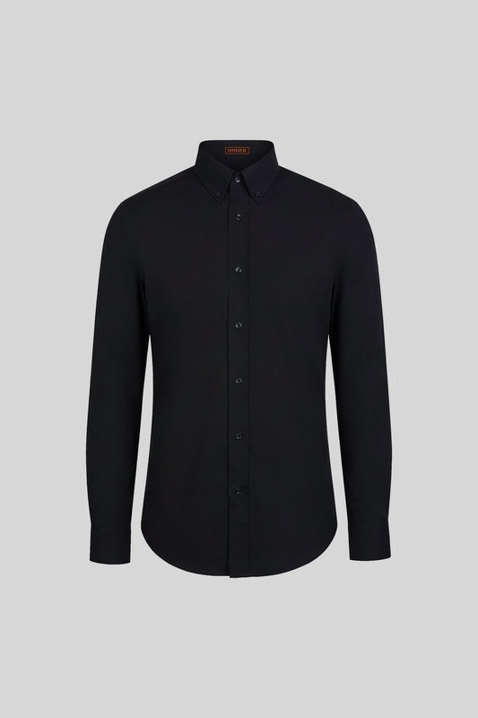 969139-07 - CAMISA HOMBRE CUELLO CAMISERO MANGA LARGA LONDON NEGRO