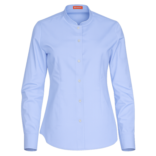 977137-19 - CAMISA MUJER CUELLO MAO MANGA LARGA DAYTONA CELESTE