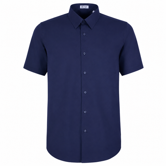 981138-04 - CAMISA HOMBRE CUELLO CAMISERO MANGA CORTA ALAMEDA MARINO
