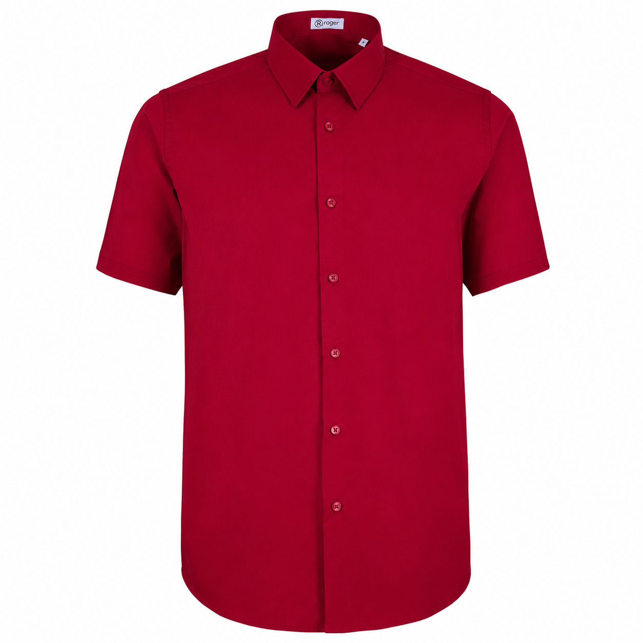 981138-09 - CAMISA HOMBRE CUELLO CAMISERO MANGA CORTA ALAMEDA GRANATE