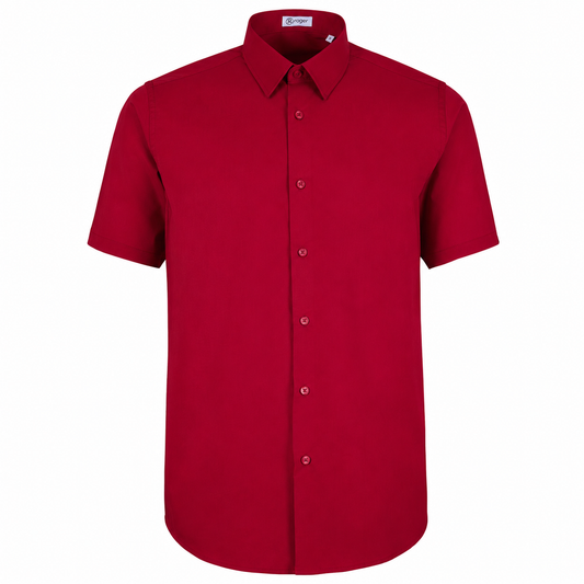 981138-09 - CAMISA HOMBRE CUELLO CAMISERO MANGA CORTA ALAMEDA GRANATE