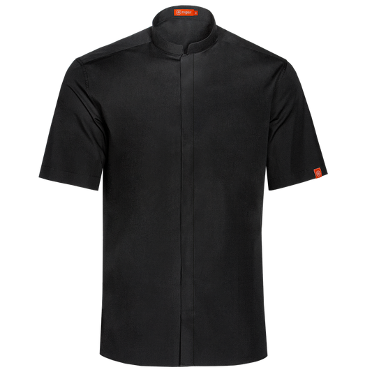 983139-07 - CAMISA HOMBRE CUELLO MAO MANGA CORTA DINAR NEGRO