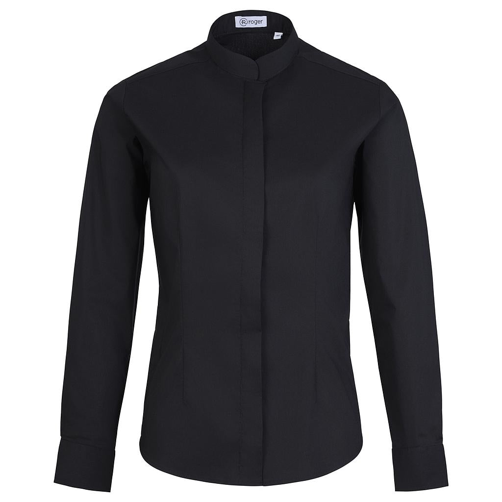 984138-07 - CAMISA MUJER CUELLO MAO MANGA LARGA ALAMEDA NEGRO