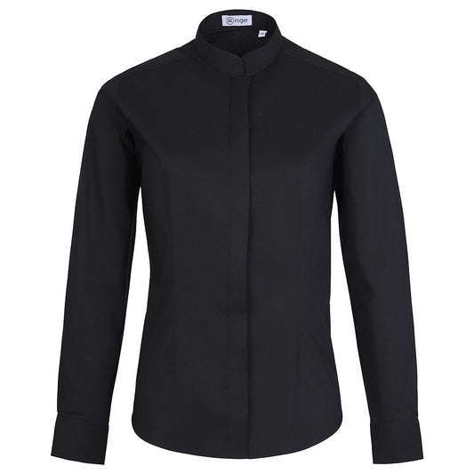 984138-07 - CAMISA MUJER CUELLO MAO MANGA LARGA ALAMEDA NEGRO
