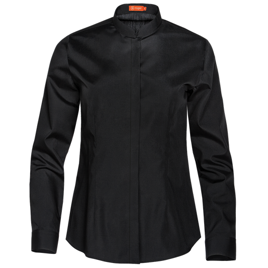 984139-07 - CAMISA MUJER CUELLO MAO MANGA LARGA DINAR NEGRO