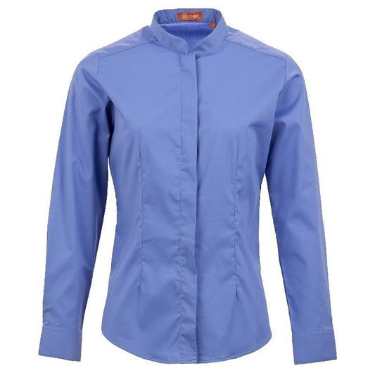 984139-10 - CAMISA MUJER CUELLO MAO MANGA LARGA DINAR AZUL ROYAL