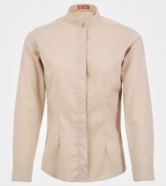 984139-15 - CAMISA MUJER CUELLO MAO MANGA LARGA DINAR BEIGE