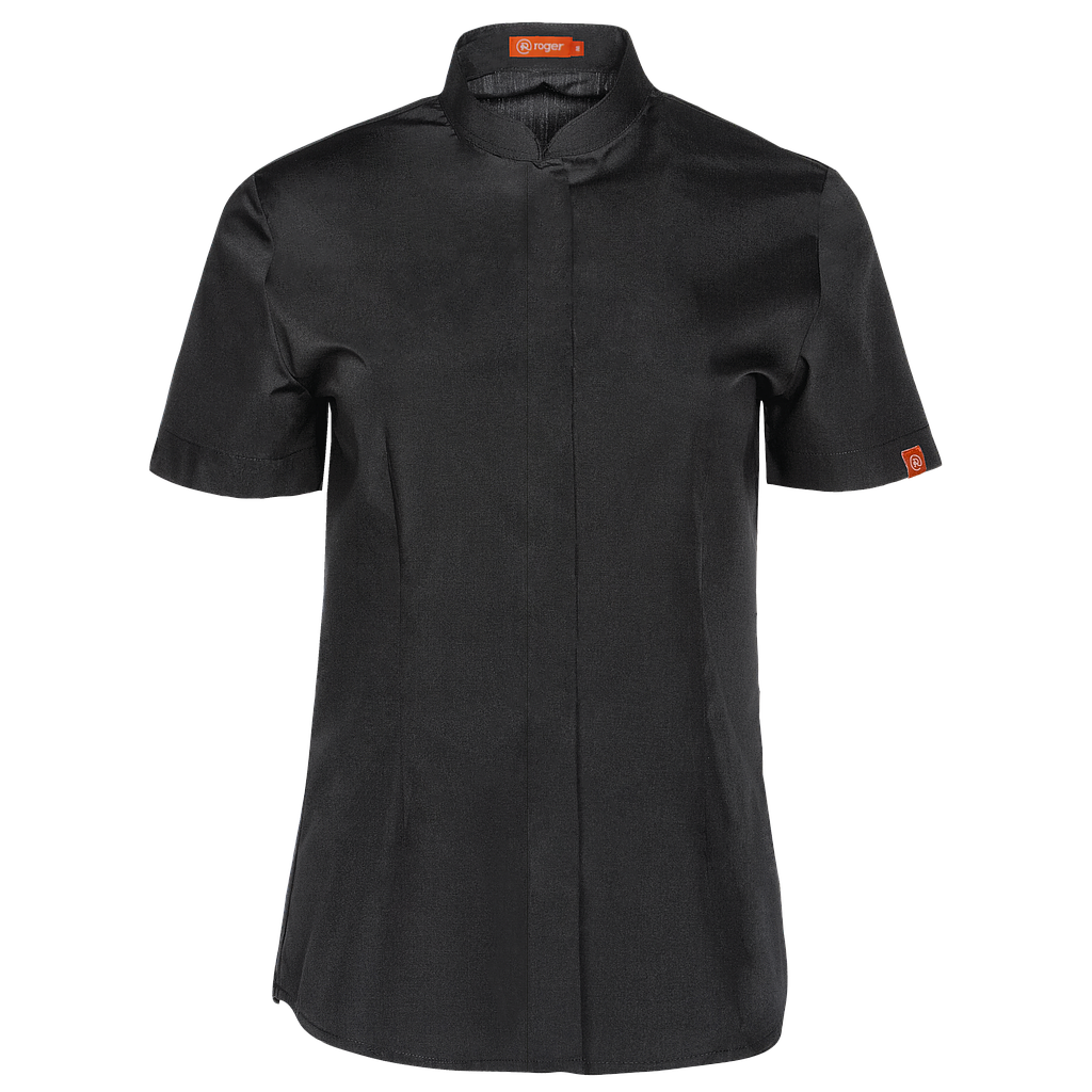 985139-07 - CAMISA MUJER CUELLO MAO MANGA CORTA DINAR NEGRO