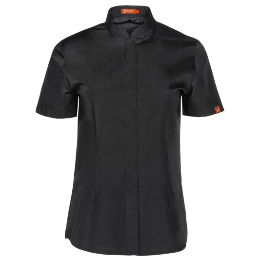 985139-07 - CAMISA MUJER CUELLO MAO MANGA CORTA DINAR NEGRO