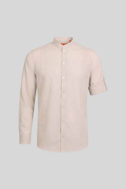 988148-15 - CAMISA GUAYABERA HOMBRE BASSA BEIGE