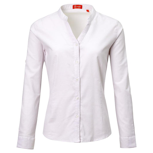 990225-13 - CAMISA MUJER CUELLO MAO MANGA LARGA OXFORD BLANCO