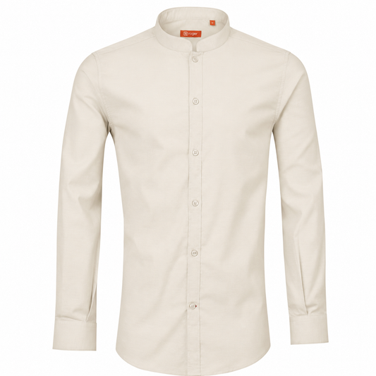 991137-15 - CAMISA HOMBRE CUELLO MAO MANGA LARGA DAYTONA BEIGE