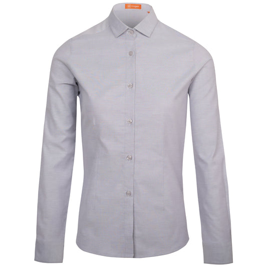 992225-03 - CAMISA MUJER CUELLO CAMISERO MANGA LARGA OXFORD GRIS MEDIO
