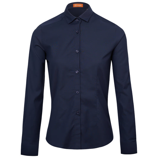 992225-04 - CAMISA MUJER CUELLO CAMISERO MANGA LARGA OXFORD MARINO