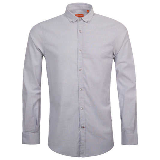 993225-03 - CAMISA HOMBRE CUELLO CAMISERO MANGA LARGA OXFORD GRIS MEDIO