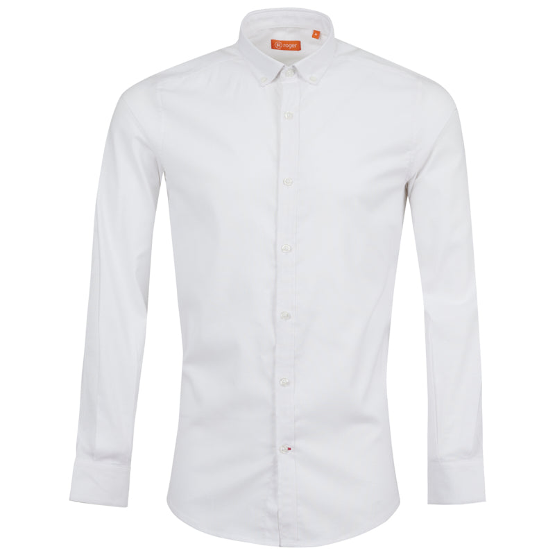 993225-13 - CAMISA HOMBRE CUELLO CAMISERO MANGA LARGA OXFORD BLANCO