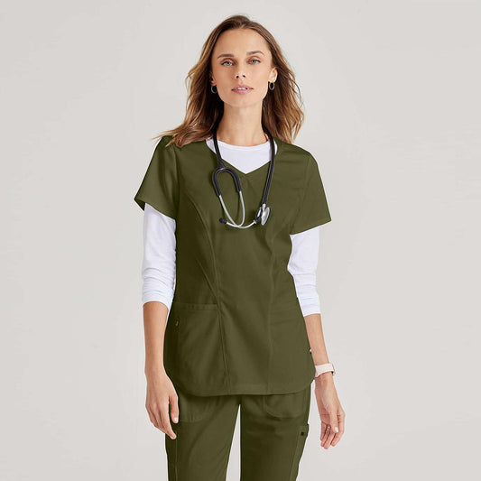 GRST124-312 - CARLY TOP BY BARCO OLIVE