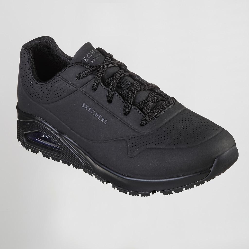 SK200054EC-001 - WORK RELAXED FIT: UNO SR - SUTAL SKECHERS HOMBRE NEGRO