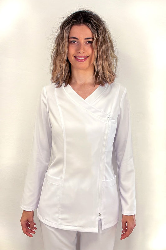 8027784 - Chaqueta m/l microfibra elástica blanca